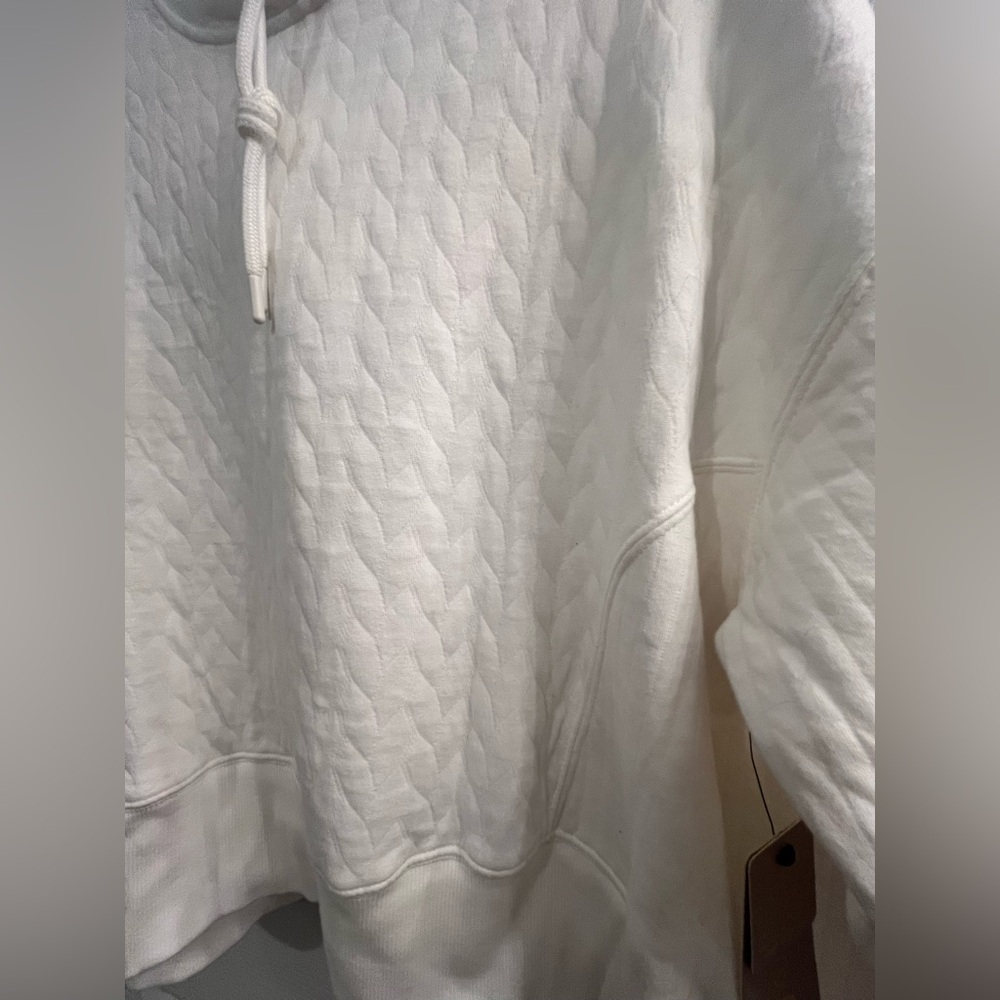 NWT HARMONY & BALANCE Oversized Cotton Washed Jacquard Hoodie Size XS - Picture 10 of 16